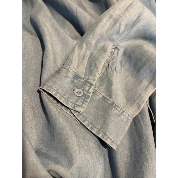 NWT | COMO VINTAGE Denim Shirt Dress Light Blue Casual Chic | XL Extra Large - Picture 8 of 9